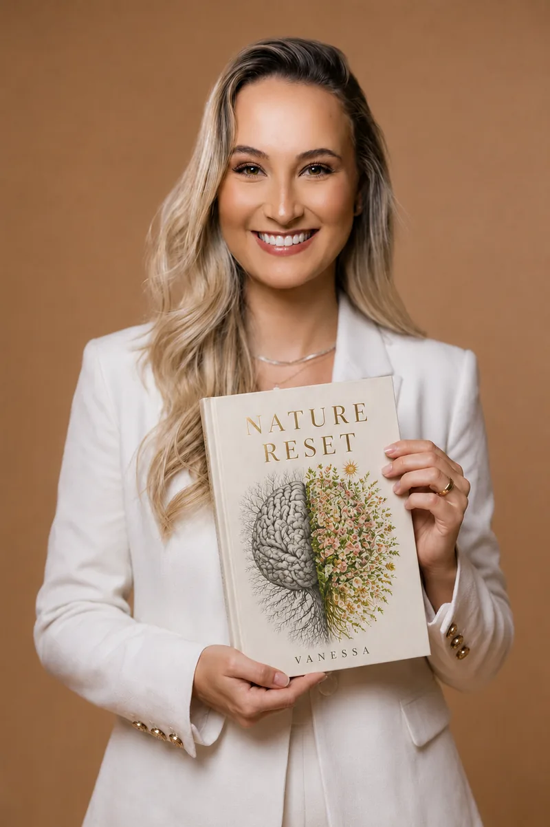 Vanessa holding Nature Reset